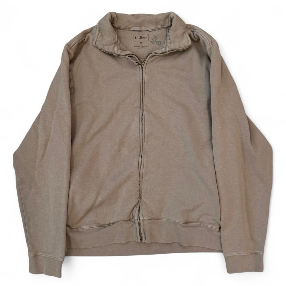 LL Bean Full Zip Thermal Lined Brown Sweatshirt Adult Size Medium Outdoors Earth